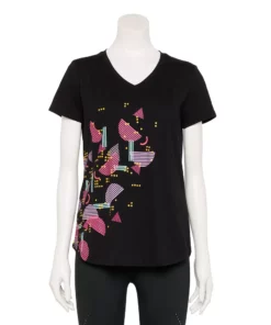 Tek Gear® Women' Tee Graphic Essential Short Sleeve -Tek Gear store 2631893 Black Shapes