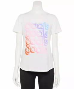 Tek Gear® Women' Tee Graphic Essential Short Sleeve -Tek Gear store 2631893 Cream Goals