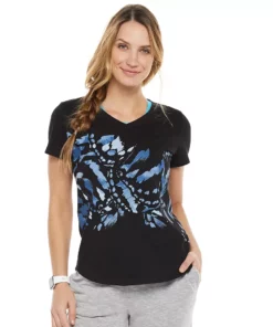 Tek Gear® Women' Tee Graphic Essential Short Sleeve -Tek Gear store 2631893 Flutter Black