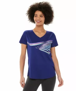 Tek Gear® Women' Tee Graphic Essential Short Sleeve -Tek Gear store 2631893 Fly Lines Blue