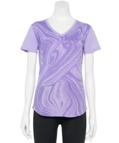 Tek Gear® Women' Tee Graphic Essential Short Sleeve -Tek Gear store 2631893 Light Purple Marble