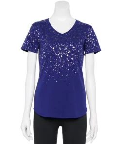Tek Gear® Women' Tee Graphic Essential Short Sleeve -Tek Gear store 2631893 Navy Splatter