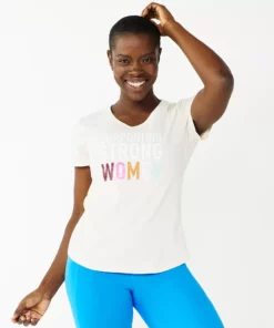 Tek Gear® Women' Tee Graphic Essential Short Sleeve -Tek Gear store 2631893 Peach Strong Women