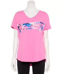 Tek Gear® Women' Tee Graphic Essential Short Sleeve -Tek Gear store 2631893 Pink Dye Graphic