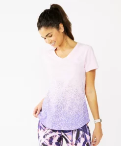 Tek Gear® Women' Tee Graphic Essential Short Sleeve -Tek Gear store 2631893 Purple Spray