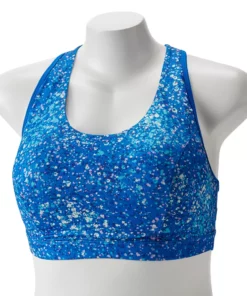 Tek Gear® Bra Plus Size Low-Impact Sport Racerback -Tek Gear store 2750546 Blue Brush Splatter
