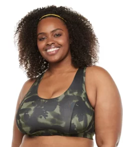 Tek Gear® Bra Plus Size Low-Impact Sport Racerback -Tek Gear store 2750546 Green Camouflage Print