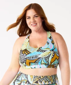 Tek Gear® Bra Plus Size Low-Impact Sport Racerback -Tek Gear store 2750546 Mint Tropical