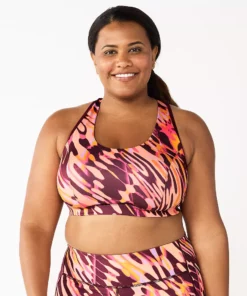 Tek Gear® Bra Plus Size Low-Impact Sport Racerback -Tek Gear store 2750546 Wine Warped