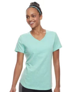 Tek Gear® Women' Tee Essential Short Sleeve -Tek Gear store 3090387 Aqua Silver Heather