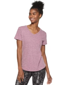 Tek Gear® Women' Tee Essential Short Sleeve -Tek Gear store 3090387 Berry Heather