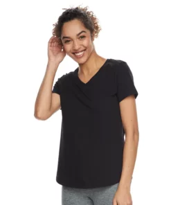 Tek Gear® Women' Tee Essential Short Sleeve -Tek Gear store 3090387 Black