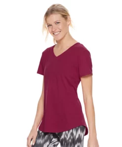 Tek Gear® Women' Tee Essential Short Sleeve -Tek Gear store 3090387 Cherry Fusion