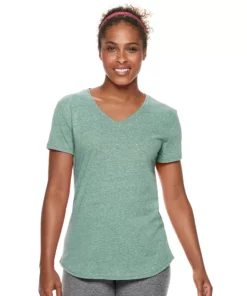 Tek Gear® Women' Tee Essential Short Sleeve -Tek Gear store 3090387 Mystic Aqua Heather