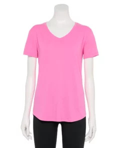 Tek Gear® Women' Tee Essential Short Sleeve -Tek Gear store 3090387 Pink Trillion