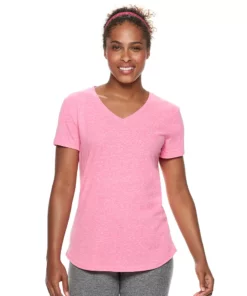 Tek Gear® Women' Tee Essential Short Sleeve -Tek Gear store 3090387 Retro Pink Heather