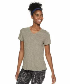 Tek Gear® Women' Tee Essential Short Sleeve -Tek Gear store 3090387 Rich Olive Heather