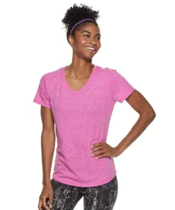 Tek Gear® Women' Tee Essential Short Sleeve -Tek Gear store 3090387 Rocket Pink Heather