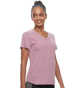 Tek Gear® Women' Tee Essential Short Sleeve -Tek Gear store 3090387 Rose Trellis Heather