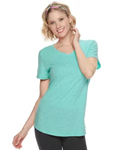Tek Gear® Women' Tee Essential Short Sleeve -Tek Gear store 3090387 Teal Gem Heather