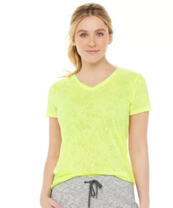 Tek Gear® Women' Tee Essential Burnout -Tek Gear store 3090912 Bright Yellow Burnout