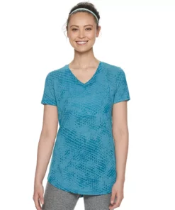 Tek Gear® Women' Tee Essential Burnout -Tek Gear store 3090912 Burnout Blue Teal