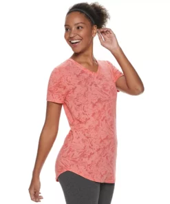 Tek Gear® Women' Tee Essential Burnout -Tek Gear store 3090912 Burnout Coral