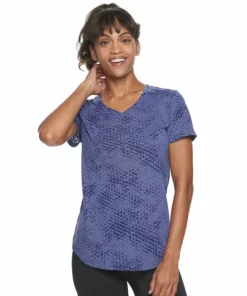 Tek Gear® Women' Tee Essential Burnout -Tek Gear store 3090912 Burnout Dark Blue