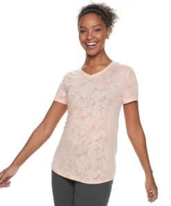 Tek Gear® Women' Tee Essential Burnout -Tek Gear store 3090912 Burnout Light Orange