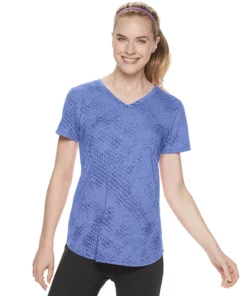 Tek Gear® Women' Tee Essential Burnout -Tek Gear store 3090912 Burnout Medium Blue