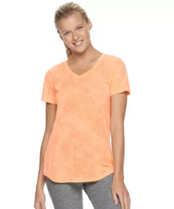 Tek Gear® Women' Tee Essential Burnout -Tek Gear store 3090912 Burnout Orange