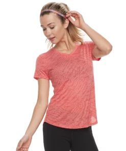 Tek Gear® Women' Tee Essential Burnout -Tek Gear store 3090912 Burnout Red