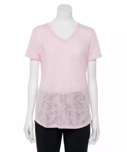 Tek Gear® Women' Tee Essential Burnout -Tek Gear store 3090912 Light Pink Burnout