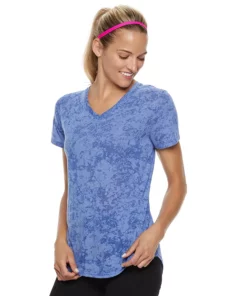 Tek Gear® Women' Tee Essential Burnout -Tek Gear store 3090912 Marble Blue