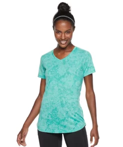 Tek Gear® Women' Tee Essential Burnout -Tek Gear store 3090912 Marble Green