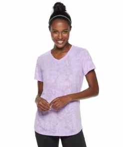 Tek Gear® Women' Tee Essential Burnout -Tek Gear store 3090912 Marble Light Purple
