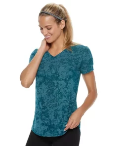 Tek Gear® Women' Tee Essential Burnout -Tek Gear store 3090912 Marble Night Blue