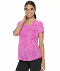 Tek Gear® Women' Tee Essential Burnout -Tek Gear store 3090912 Marble Pink