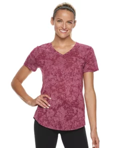 Tek Gear® Women' Tee Essential Burnout -Tek Gear store 3090912 Marble Red