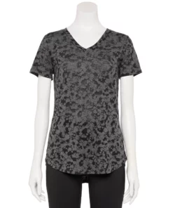 Tek Gear® Women' Tee Essential Burnout -Tek Gear store 3090912 New Black Burnout