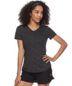 Tek Gear® Women' Tee Essential Burnout -Tek Gear store 3090912 Speckled Black