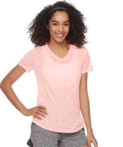 Tek Gear® Women' Tee Essential Burnout -Tek Gear store 3090912 Speckled Coral