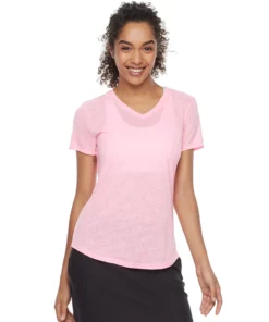 Tek Gear® Women' Tee Essential Burnout -Tek Gear store 3090912 Speckled Pink