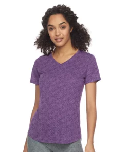 Tek Gear® Women' Tee Essential Burnout -Tek Gear store 3090912 Texture Purple