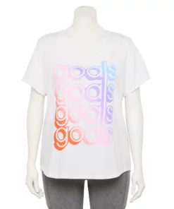 Tek Gear® Tee Plus Size Essential V-Neck Short Sleeve -Tek Gear store 3112953 Cream Goals