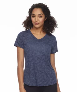 Petite Tek Gear® Tee Moisture-Wicking V-Neck -Tek Gear store 3220626 Navy Romance