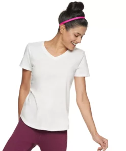 Petite Tek Gear® Tee Moisture-Wicking V-Neck -Tek Gear store 3220626 White