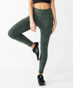 Tek Gear® Women' Legging Essential High-Waisted -Tek Gear store 4276683 Olive Cheetah