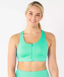 Tek Gear® Bra Sport Zip-Front Medium-Impact 36 Tek Gear® Bra Sport Zip-Front Medium-Impact -Tek Gear store 4657353 Aqua Stone