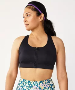Tek Gear® Bra Sport Zip-Front Medium-Impact 33 Tek Gear® Bra Sport Zip-Front Medium-Impact -Tek Gear store 4657353 Black